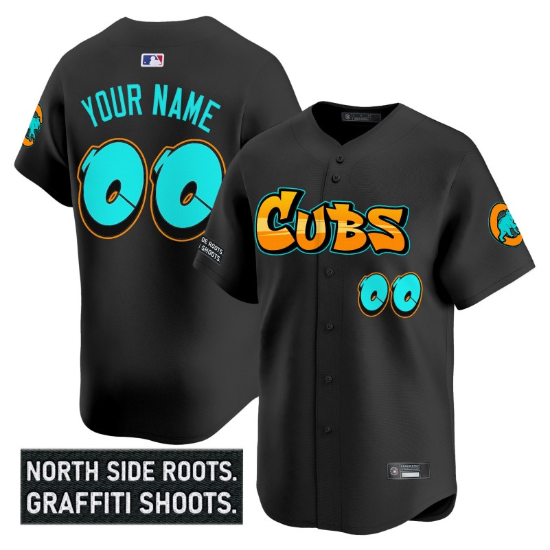 Chicago Cubs Custom 'Graffiti North Side Edition' Black Vapor Premier Limited Stitched Baseball Jersey