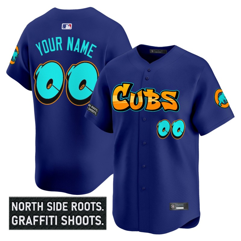 Chicago Cubs Custom 'Graffiti North Side Edition' Royal Vapor Premier Limited Stitched Baseball Jersey