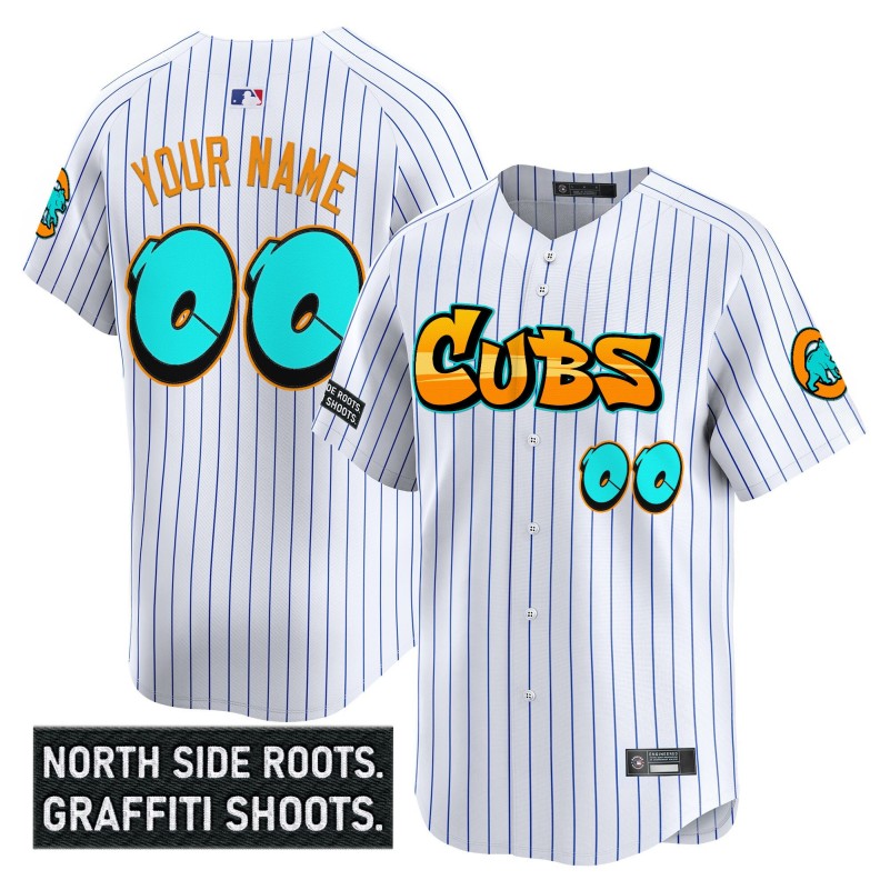 Chicago Cubs Custom 'Graffiti North Side Edition' Pinstripe Vapor Premier Limited Stitched Baseball Jersey