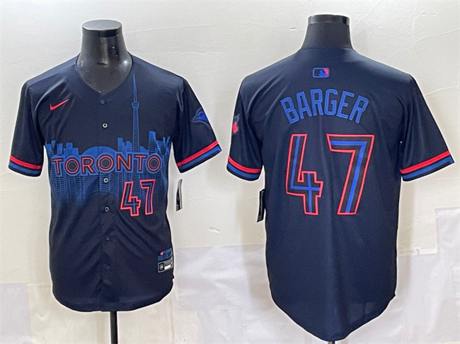 Men's Toronto Blue Jays #47 Addison Barger Black 2024 City Connect Limited Stitched Baseball Jersey
