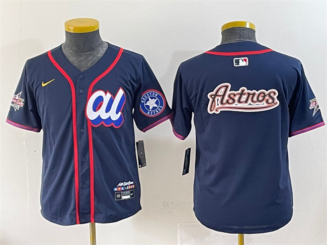 Women's American League Houston Astros Team Big Logo Navy 2025 All-Star Edition Limited Stitched Baseball Jersey(Run Small) (1)