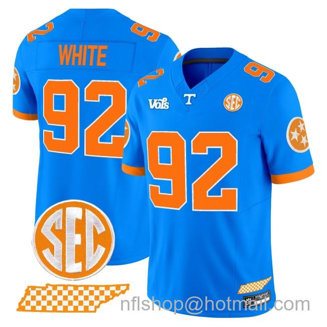 Nike Men's Tennessee Vols #92 Reggie White 'Blue Blaze Edition' Vapor Limited SEC Football Jersey