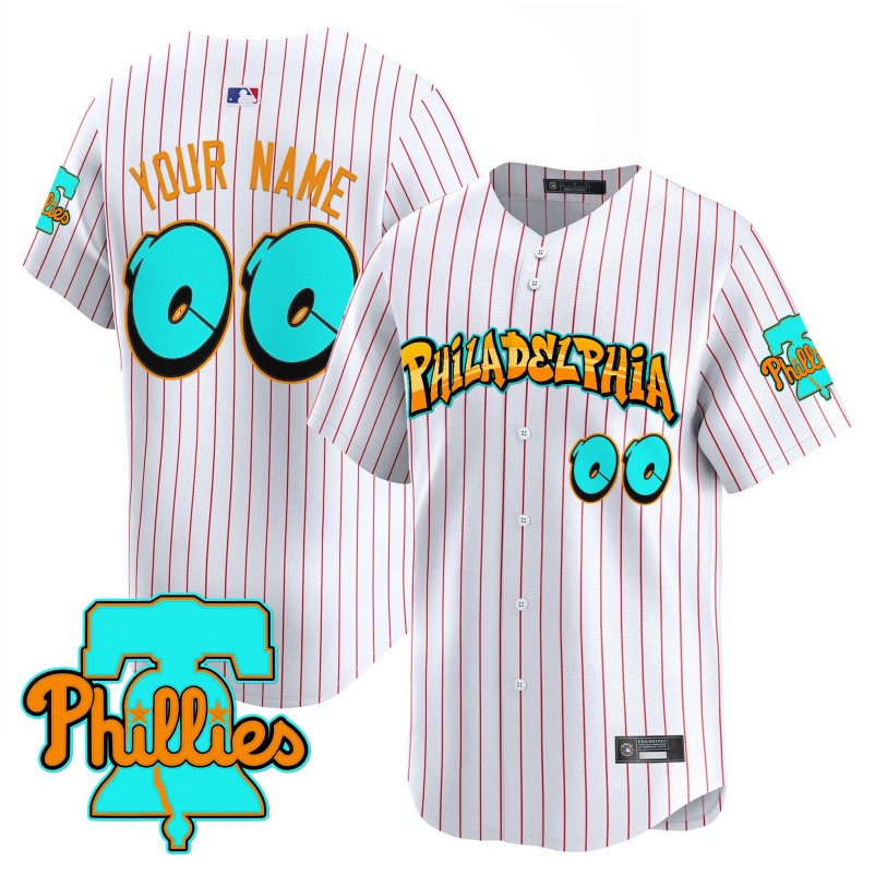 Philadelphia Phillies Custom 'Graffiti Broad Street Edition' Pinstripe Vapor Premier Limited Stitched Baseball Jersey