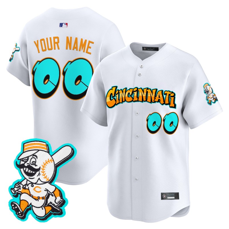 Cincinnati Reds Custom 'Graffiti Queen City Edition' White Vapor Premier Limited Stitched Baseball Jersey