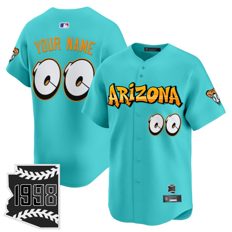 Arizona Diamondbacks Custom 'Graffiti Desert Ink Edition' Teal Vapor Premier Limited Stitched Baseball Jersey
