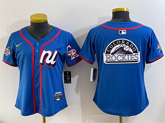 Youth National League Colorado Rockies Team Big Logo Blue 2025 All-Star Edition Limited Stitched Baseball Jersey