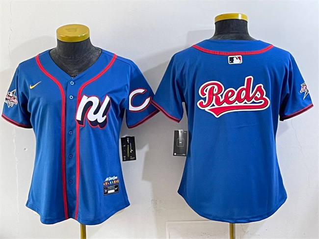 Youth National League Cincinnati Reds Team Big Logo Blue 2025 All-Star Edition Limited Stitched Baseball Jersey
