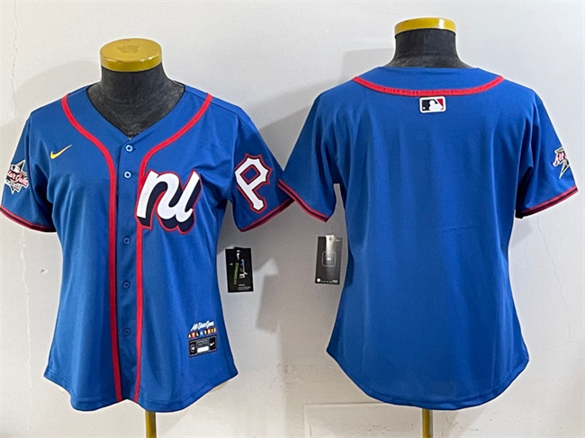 Women's National League Pittsburgh Pirates Blank Blue 2025 All-Star Edition Limited Stitched Baseball Jersey(Run Small)