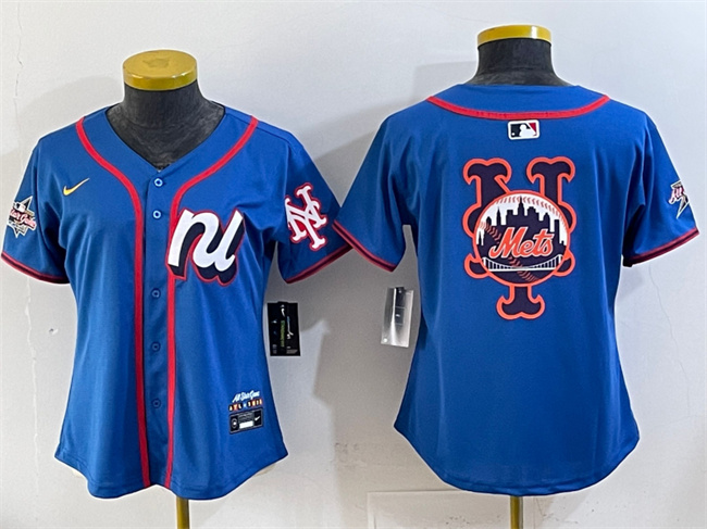 Women's National League New York Mets Team Big Logo Blue 2025 All-Star Edition Limited Stitched Baseball Jersey(Run Small)