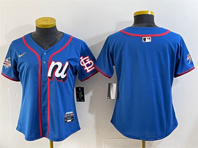 Women's National League St. Louis Cardinals Blank Blue 2025 All-Star Edition Limited Stitched Baseball Jersey(Run Small)