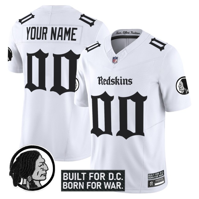 Washington Redskins Custom 'Gothic Capital Edition' Vapor Limited NFL Jersey V2 White