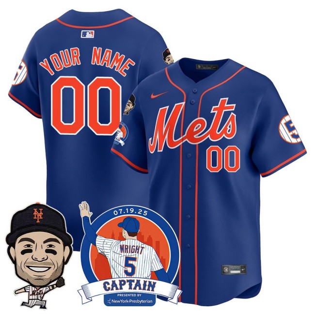 Nike New York Mets David Wright 'Mets Legend' Custom MLB Limited Jerseys - Royal