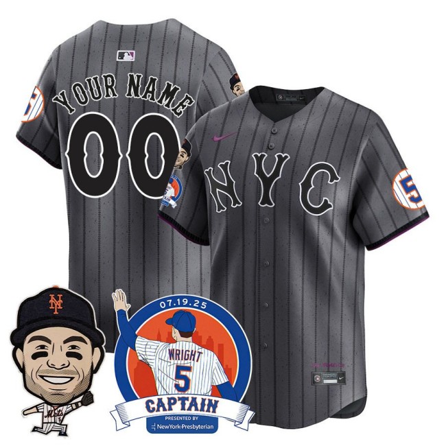 Nike New York Mets David Wright 'Mets Legend' Custom MLB Limited Jerseys - City Connect