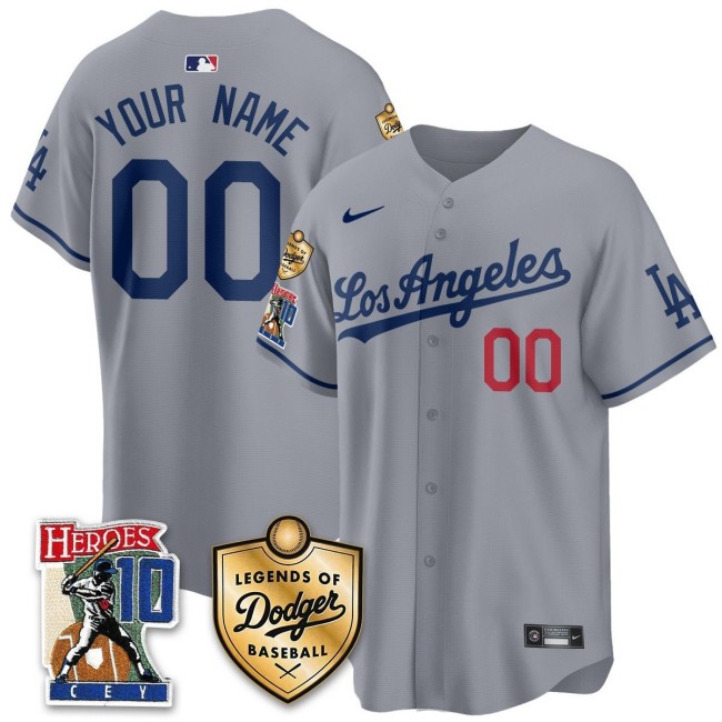 Nike Custom Dodgers 'Ron Cey Legends Of Dodgers Baseball' MLB Jersey - Grey