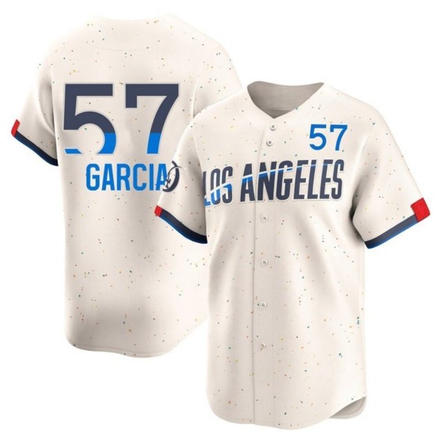 Men's Nike Los Angeles Dodgers #57 Luis Garcia Cream City Connect Limited MLB Jersey