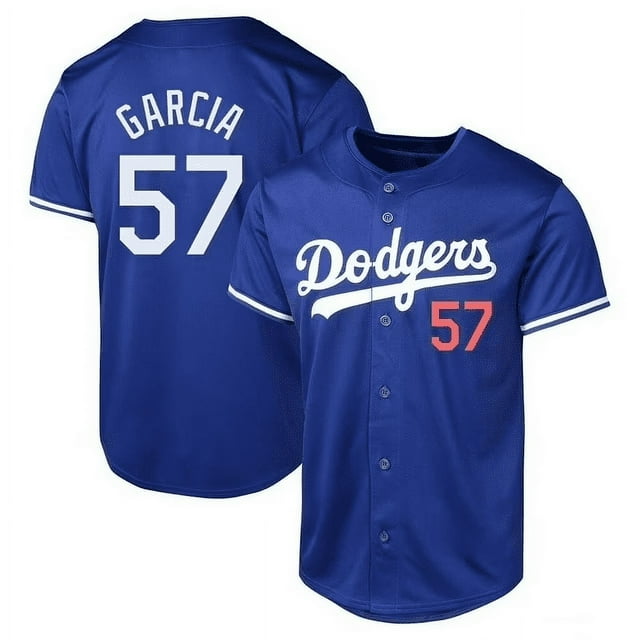 Men's Nike Los Angeles Dodgers #57 Luis Garcia Royal Stitched Cool Base MLB Jersey