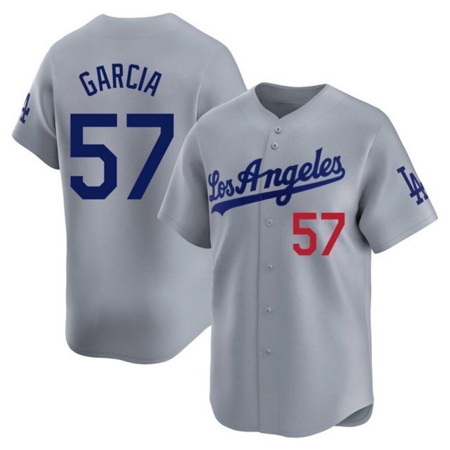 Men's Nike Los Angeles Dodgers #57 Luis Garcia Grey Limited MLB Baseball Jersey