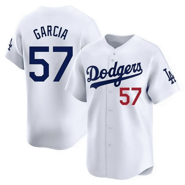 Men's Nike Los Angeles Dodgers #57 Luis Garcia White Limited MLB Baseball Jersey