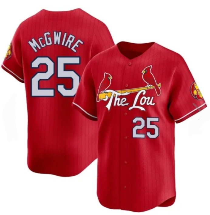 Men's St Louis Cardinals #25 Mark McGwire Red City Connect Nike Limited MLB Jersey