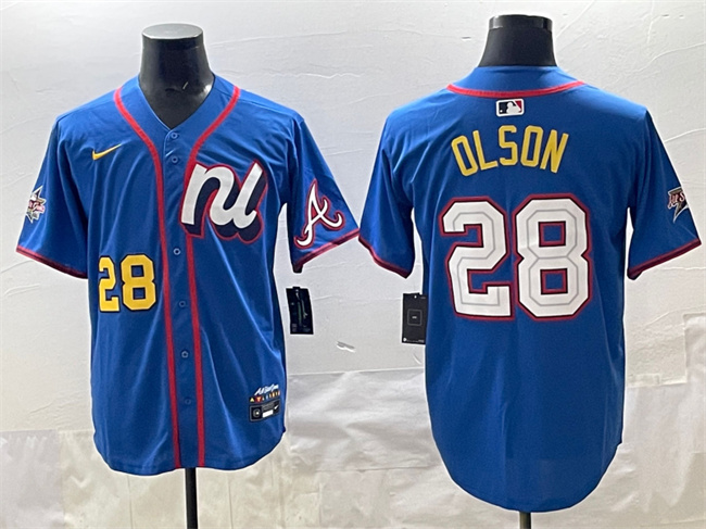 Men's National League #28 Eugenio Suarez Blue 2025 All-Star Edition Limited Stitched Baseball Jersey