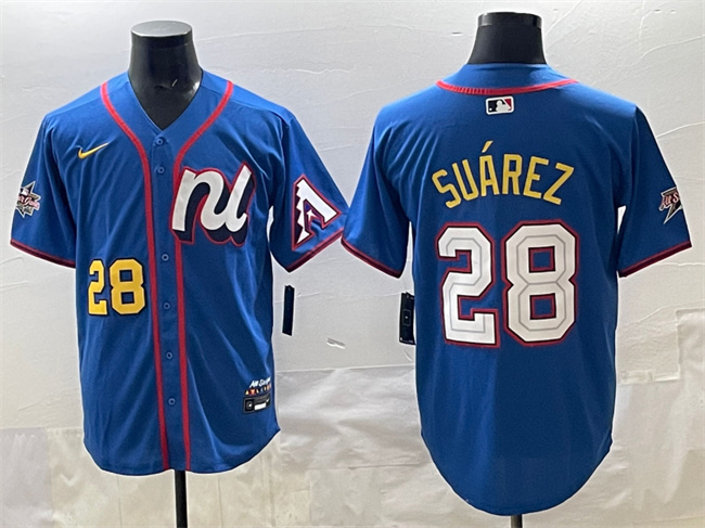 Men's National League #28 Matt Olson Blue 2025 All-Star Edition Limited Stitched Baseball Jersey