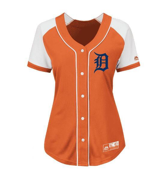 Women's Detroit Tigers Blank Orange Stitched Baseball Jersey(Run Small)