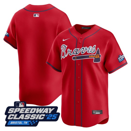 Men's Atlanta Braves Blank Red Nike 2025 Speedway Classic Limited MLB Jersey