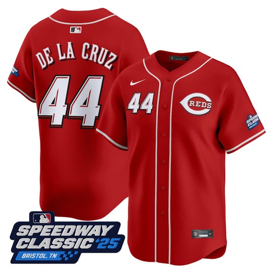 Men's Cincinnati Reds #44 Elly De La Cruz Red Nike 2025 Speedway Classic Limited MLB Jersey