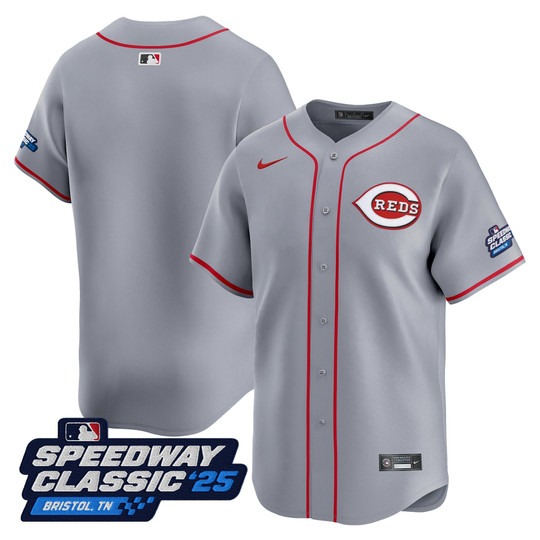 Men's Cincinnati Reds Blank Grey Nike 2025 Speedway Classic Limited MLB Jersey