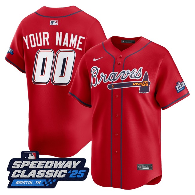 Atlanta Braves Custom Nike 2025 MLB 'Speedway Classic' Alternate Limited Jersey - Red