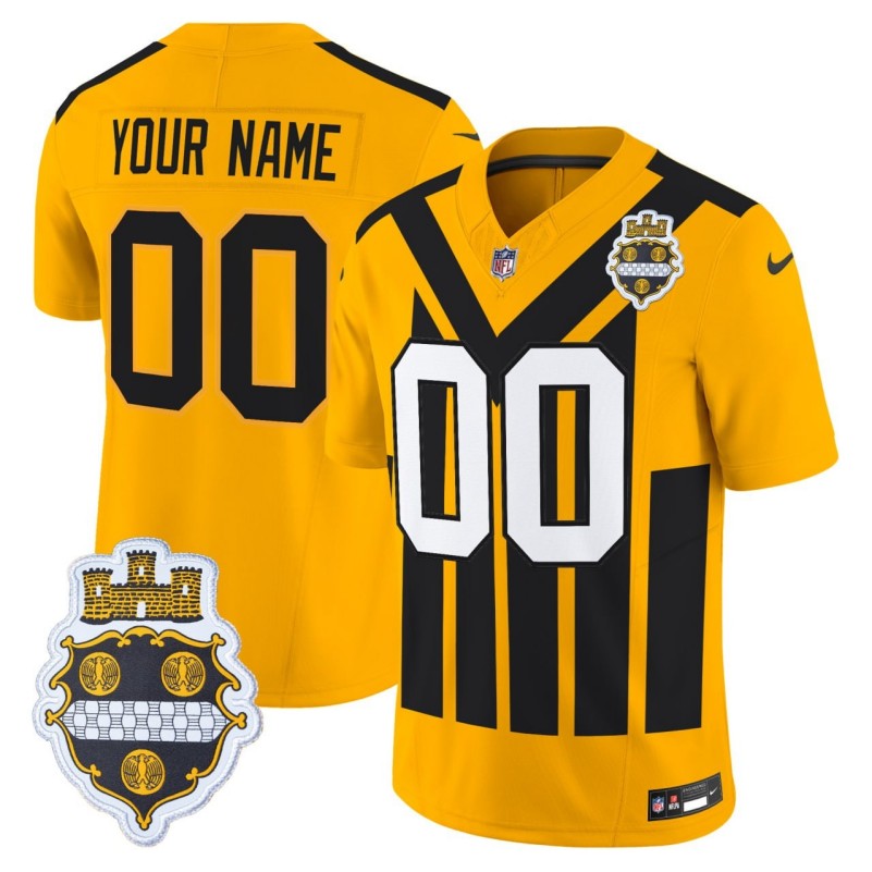 Nike Pittsburgh Steelers Custom F.U.S.E. Vapor Limited Alternate 1933 Throwback Jersey - Gold