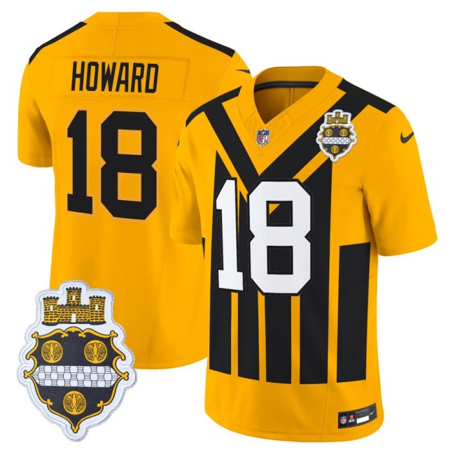 Men's Pittsburgh Steelers #18 Will Howard Gold Nike Alternate 1933 Throwback FUSE Limited Jersey