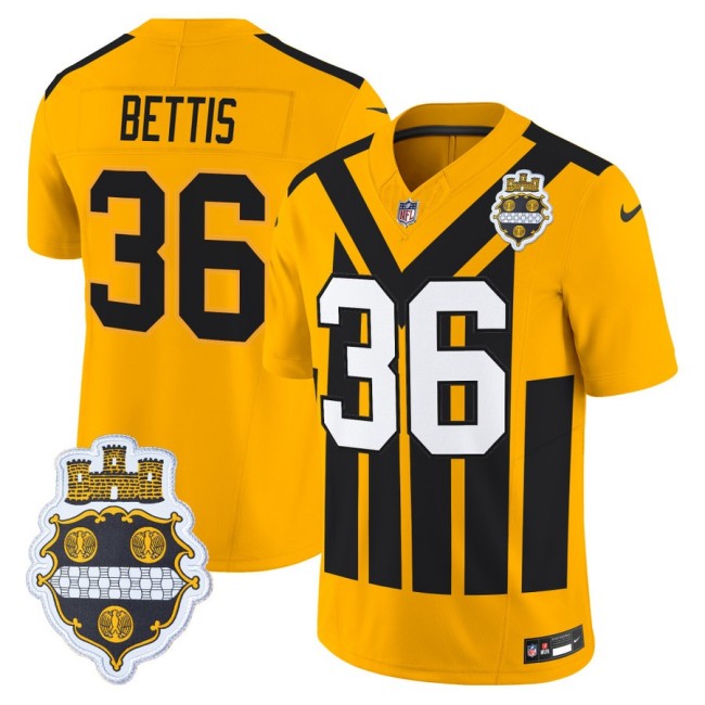 Men's Pittsburgh Steelers #36 Jerome Bettis Nike Alternate 1933 Throwback FUSE Limited Jersey - Gold