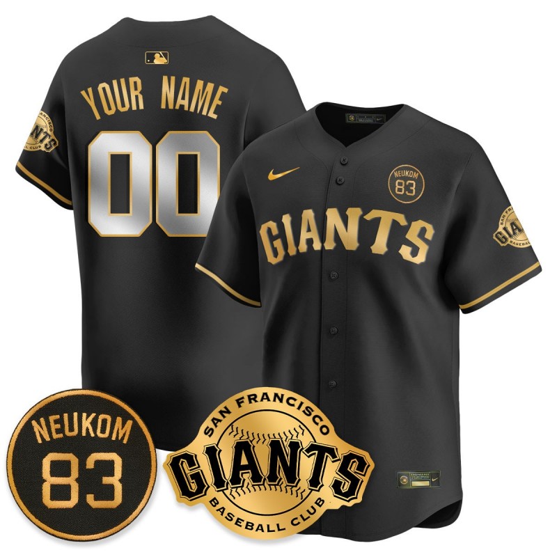 Nike San Francisco Giants Custom 'Bill Neukom Memorial' 2025 Limited Stitched MLB Jersey - Black Gold