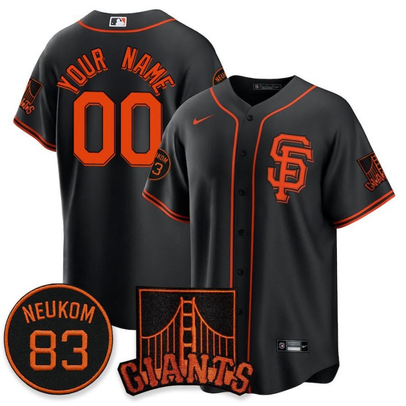 Nike San Francisco Giants Custom 'Bill Neukom Memorial' 2025 Limited Stitched MLB Jersey - Black