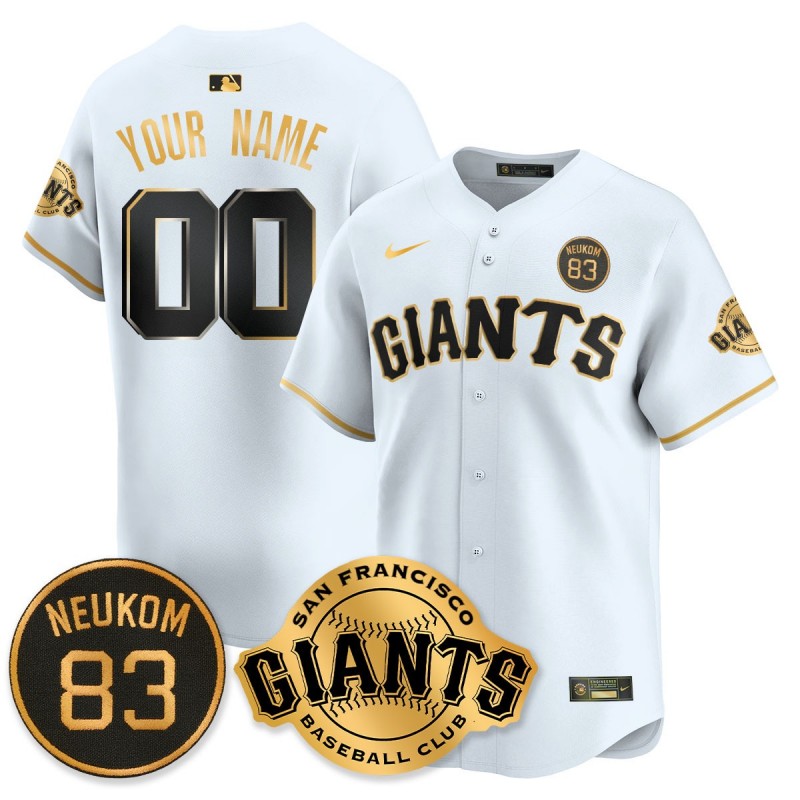 Nike San Francisco Giants Custom 'Bill Neukom Memorial' 2025 Limited Stitched MLB Jersey - White Gold