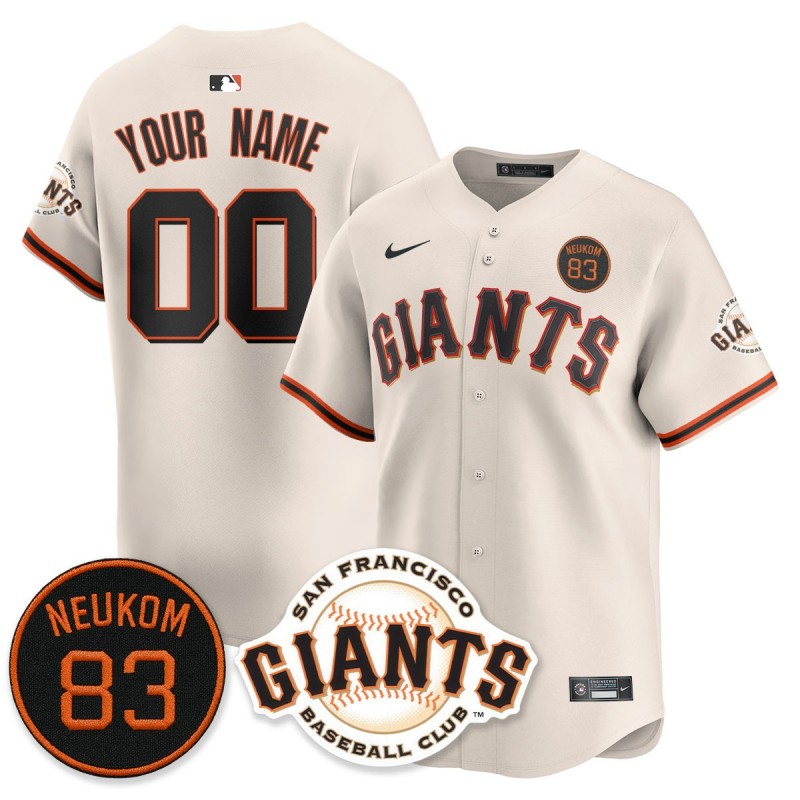 Nike San Francisco Giants Custom 'Bill Neukom Memorial' 2025 Limited Stitched MLB Jersey - Cream
