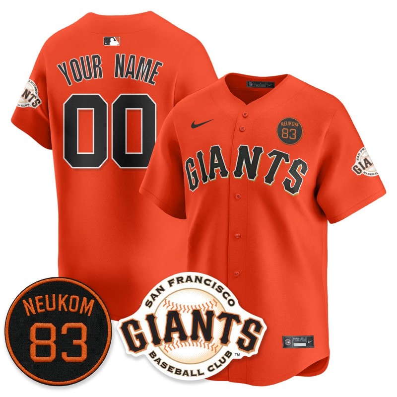 Nike San Francisco Giants Custom 'Bill Neukom Memorial' 2025 Limited Stitched MLB Jersey - Orange