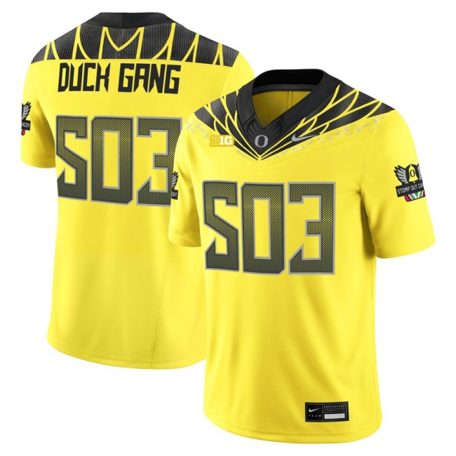 Men's Oregon Ducks 503 Duck Gang 2025 Nike Vapor Limited Football Jersey V2 - Yellow