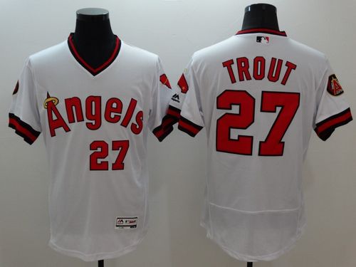 Men's Los Angeles Angels Active Player Custom White Collection Cooperstown Stitched Baseball Jersey