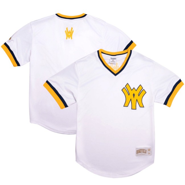 Men's West Virginia Mountaineers 1994 Baseball Pullover White Stitched Jersey