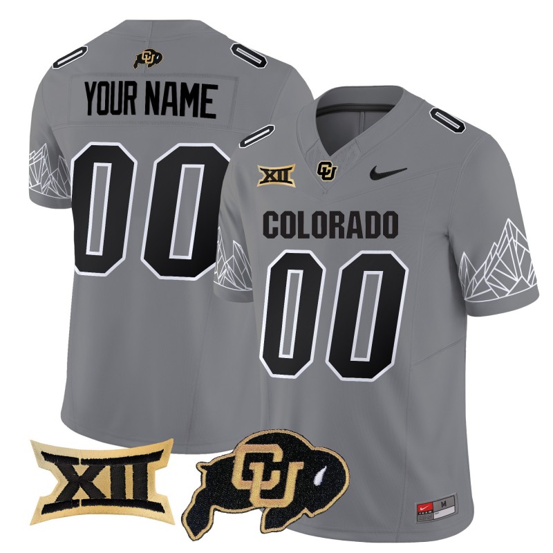 Nike Colorado Buffaloes Custom 2025 Vapor Limited Stitched Football Jersey V2 - Grey