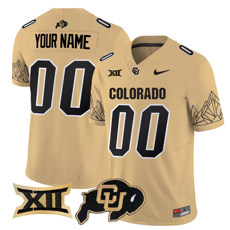 Nike Colorado Buffaloes Custom 2025 Vapor Limited Stitched Football Jersey V2 - Gold