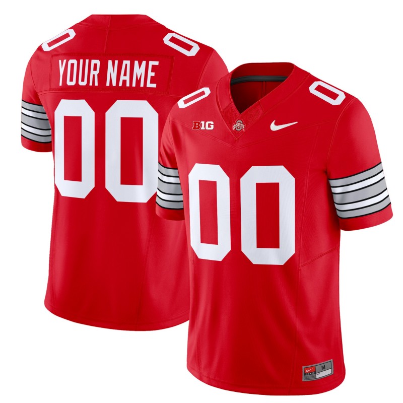Nike Ohio State Buckeyes Custom 'Heritage Stripe' 2025-26 Vapor Limited Stitched Football Jersey - Scarlet