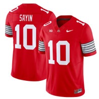 Men's Ohio State Buckeyes #10 Julian Sayin 'Heritage Stripe' Nike 2025-26 Vapor Limited Football Jersey - Scarlet