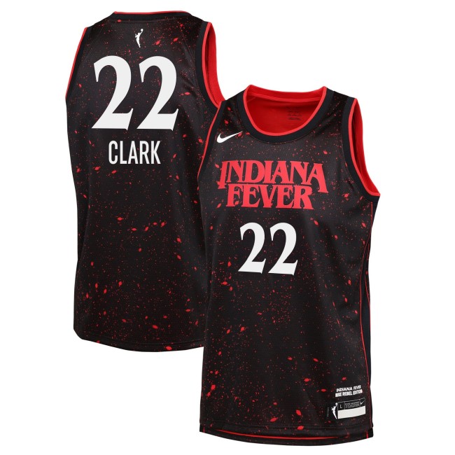 Unisex Indiana Fever Rebel Edition #22 Caitlin Clark Stranger Things Victory Stitched WNBA Jersey
