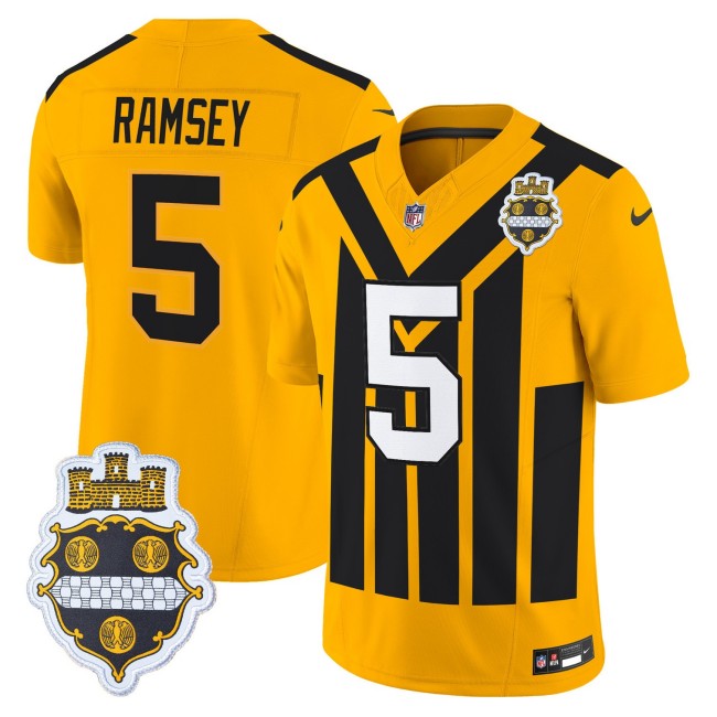 Men's Pittsburgh Steelers #5 Jalen Ramsey Nike Alternate 1933 Throwback FUSE Limited Jersey - Gold