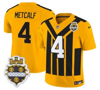 Youth Pittsburgh Steelers #4 DK Metcalf Nike Gold Alternate 1933 Throwback FUSE Limited Jersey