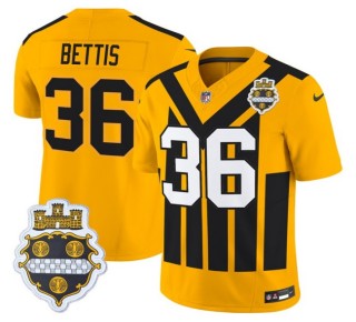 Youth Pittsburgh Steelers #36 Jerome Bettis Nike Alternate 1933 Throwback FUSE Limited Jersey - Gold