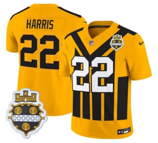 Youth Pittsburgh Steelers #22 Najee Harris Gold Nike Alternate 1933 Throwback FUSE Limited Jersey